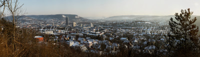 Jena Panorama - Blick vom Landgrafen auf die Innenstadt im Winter Jena Panorama - Blick vom Landgrafen auf die Innenstadt im Winter