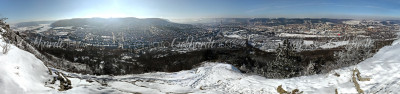 Jena Panorama - Blick von der verschneiten Jenzigkuppe Jena Panorama - Blick von der verschneiten Jenzigkuppe
